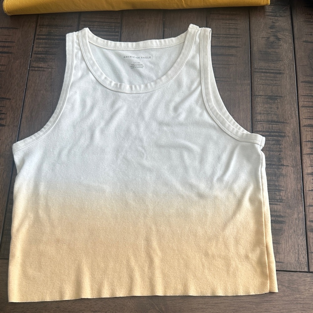 White and Yellow Ombre Tank Top